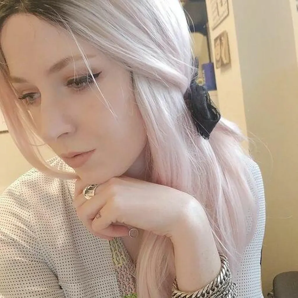 Long Soft Pink Sakura Ombre Synthetic Lace Front Wig