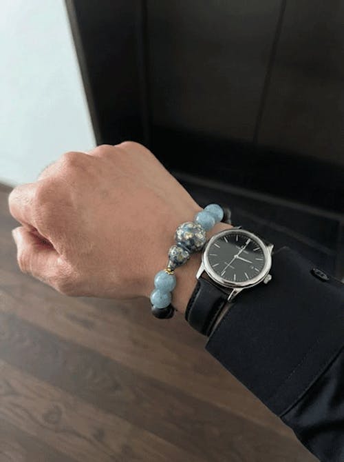 Moisturizing Fortune Aquamarine & HeXiangZhu Bracelet