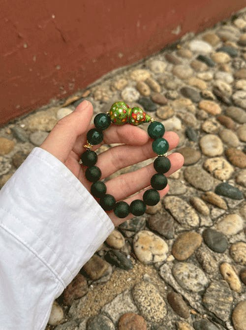 Serene Fortune Green Agate & HeXiangZhu Bracelet