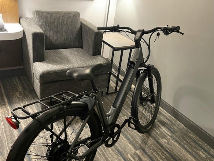 Hybrid E-Bike Rear Rack & Light