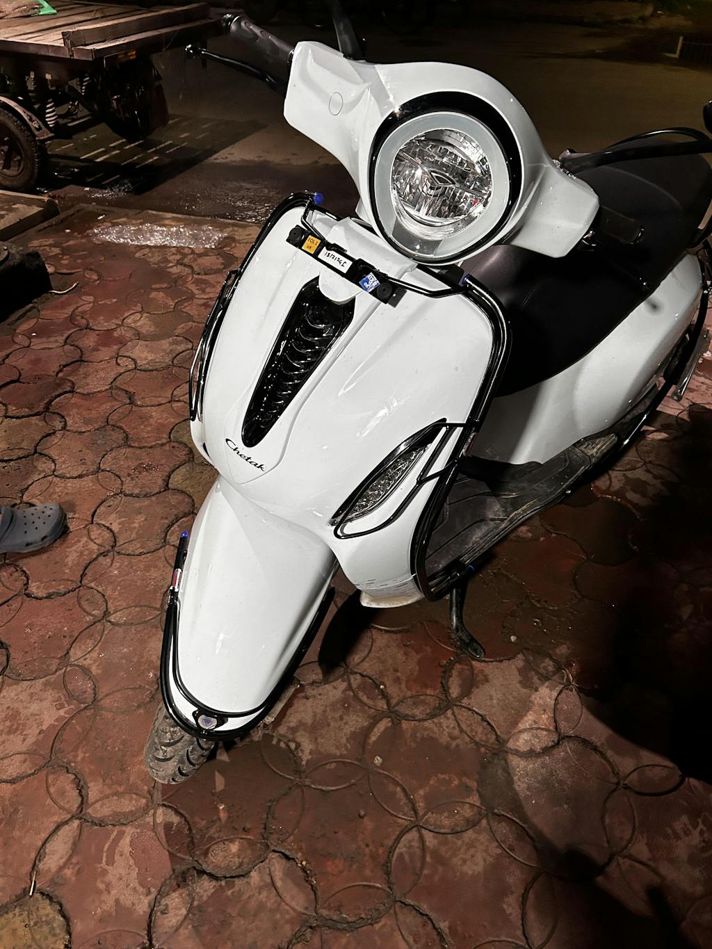 Black Safety Guard Fix Footrest for Bajaj Chetak 2903 Electric Scooter