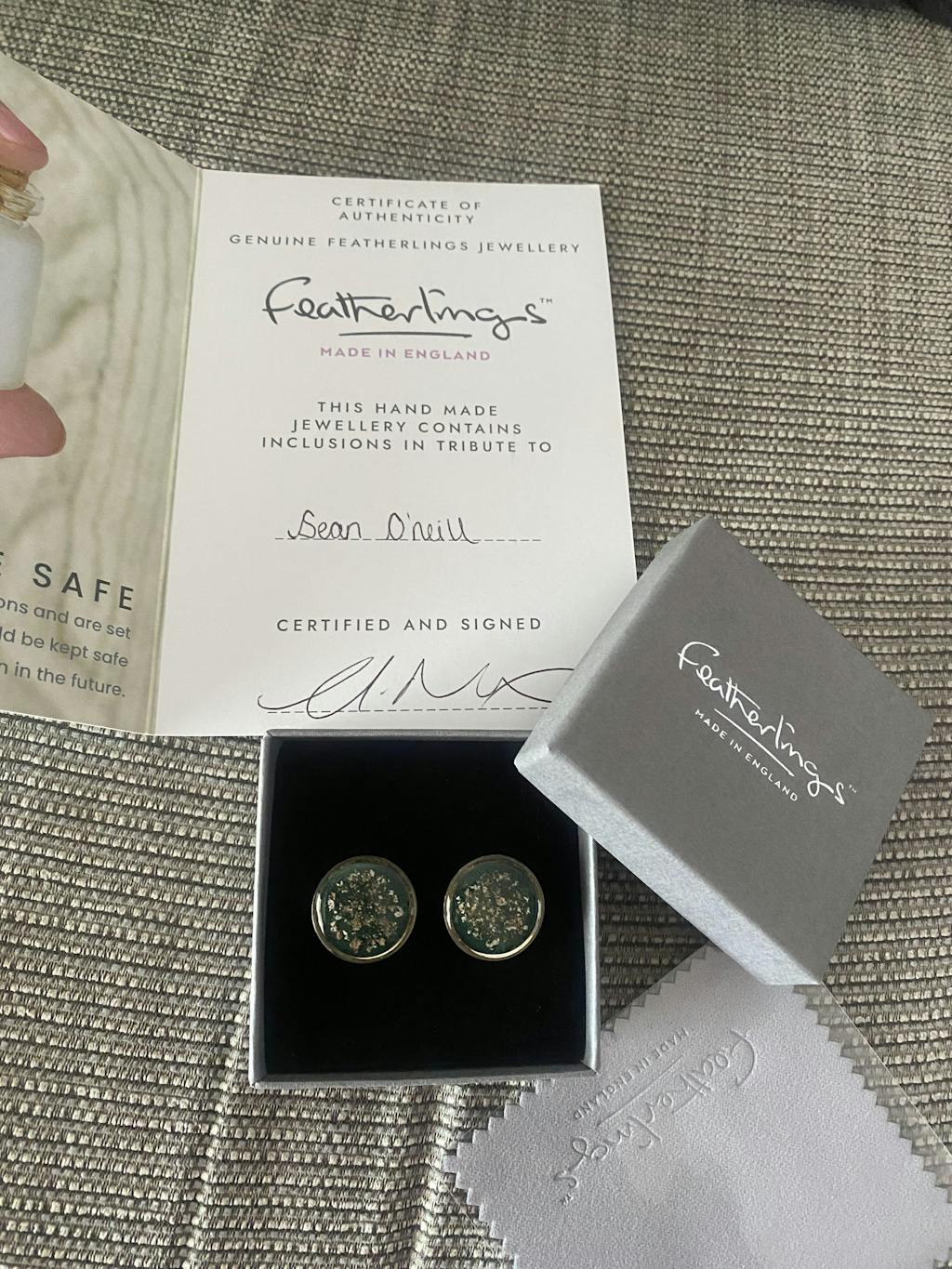 Ashes Memorial Cufflinks (Round)