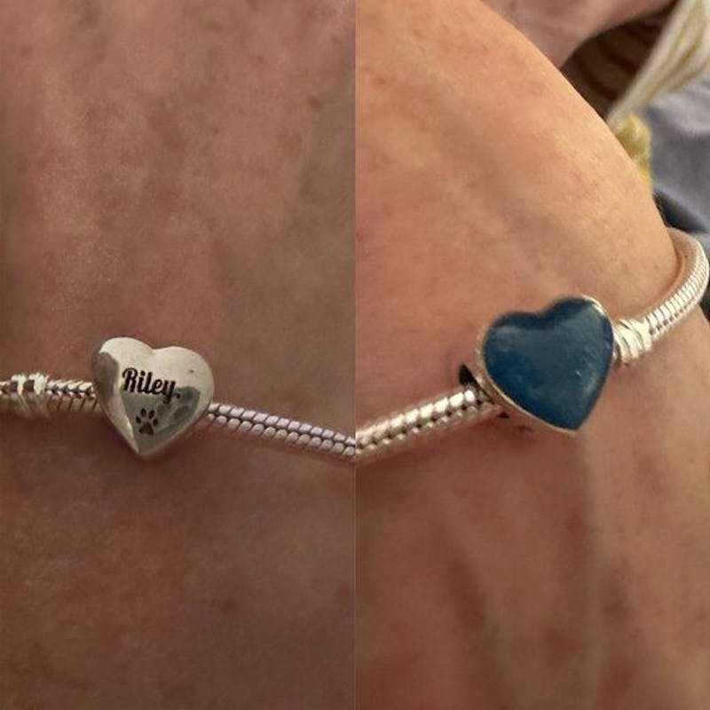 Engraved ashes pet charm