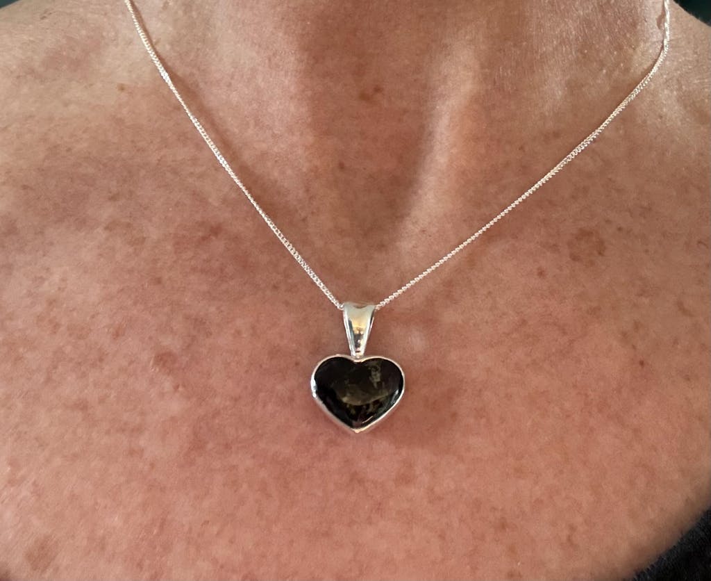 Flower Silver Heart Necklace