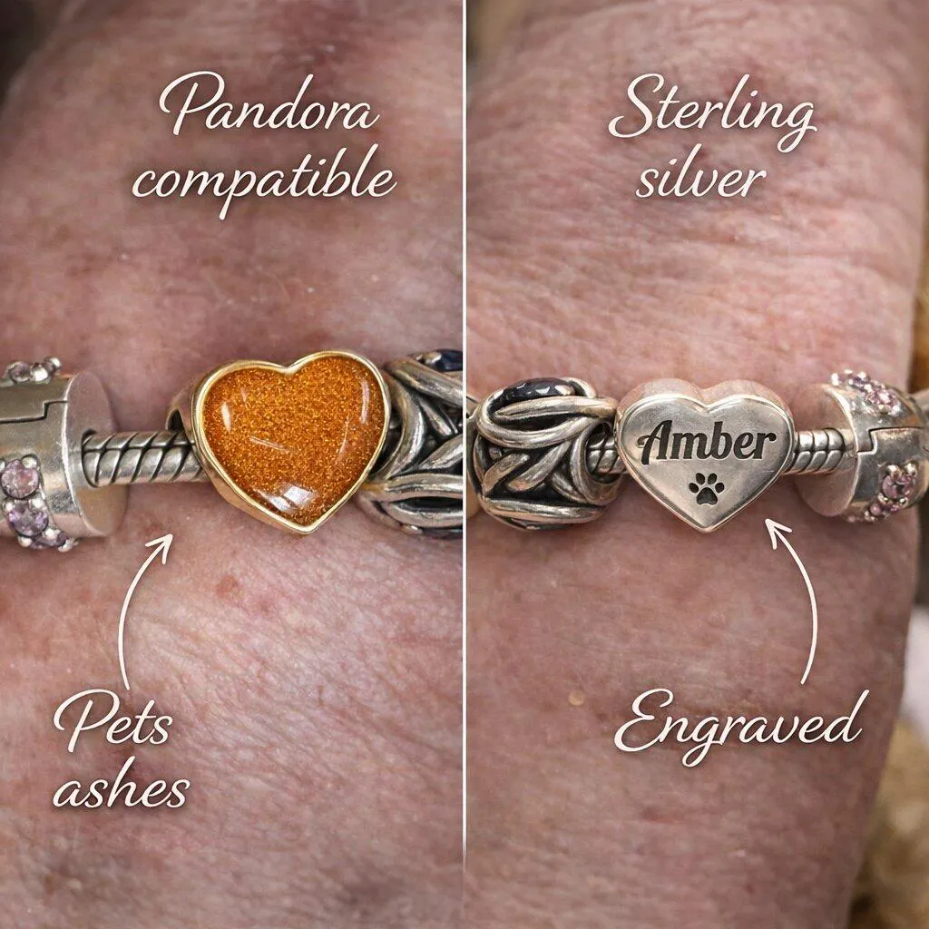 Engraved ashes pet charm