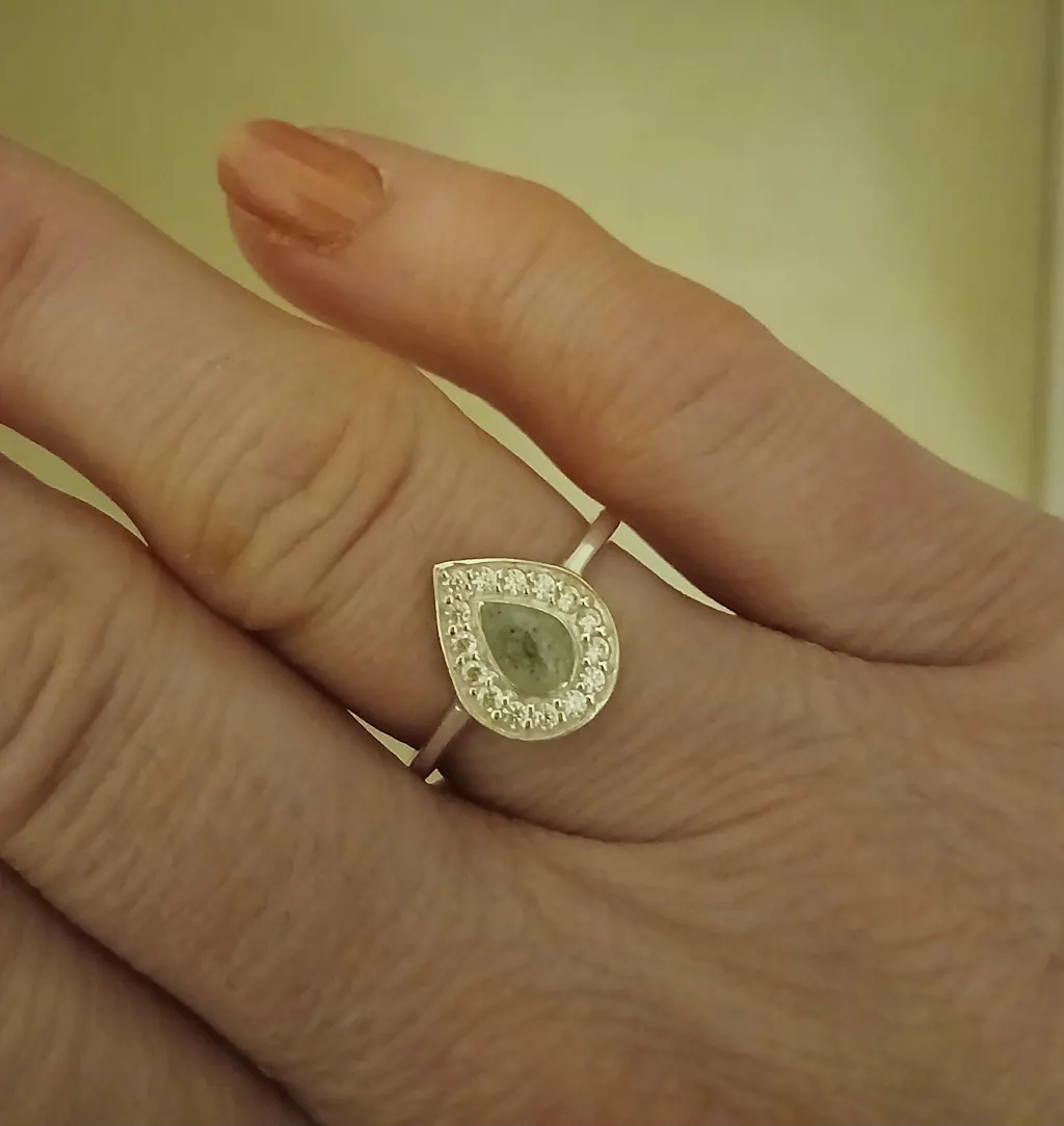 Crystal Tear Ashes Ring