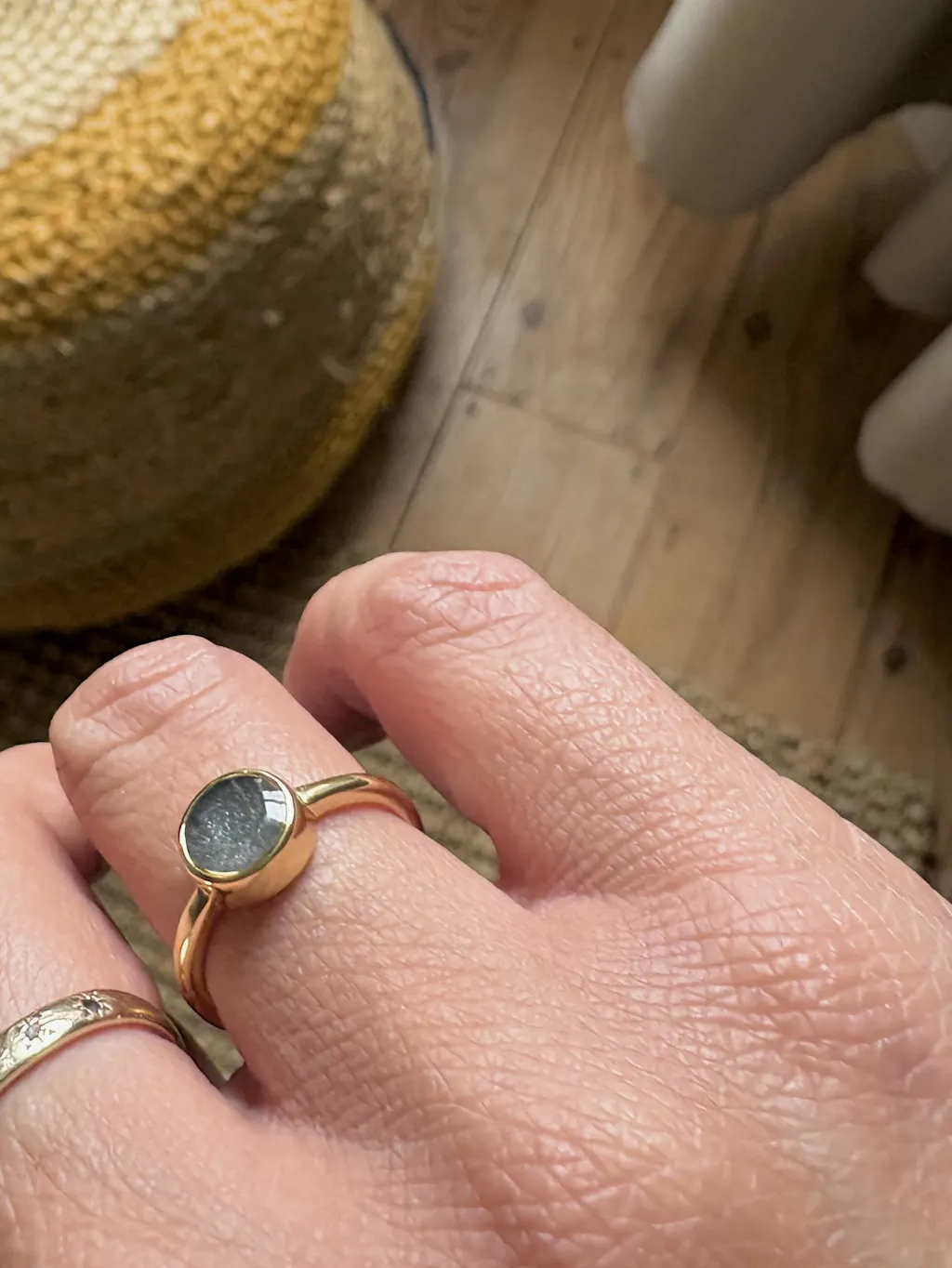 Gold Round Ashes Ring