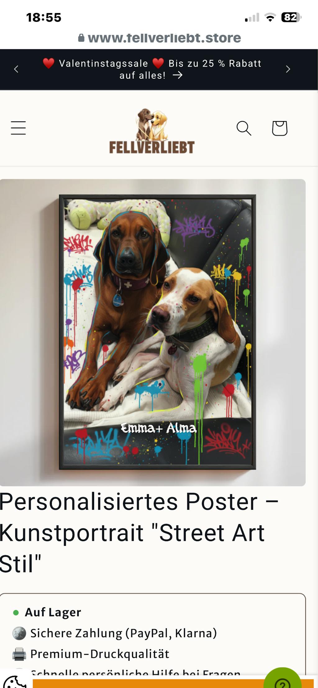 Personalisiertes Poster – Kunstportrait "Street Art Stil"