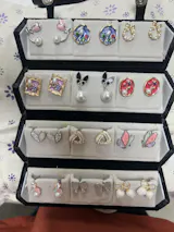 Set of 12 Earrings with Personalised Jewellery Box