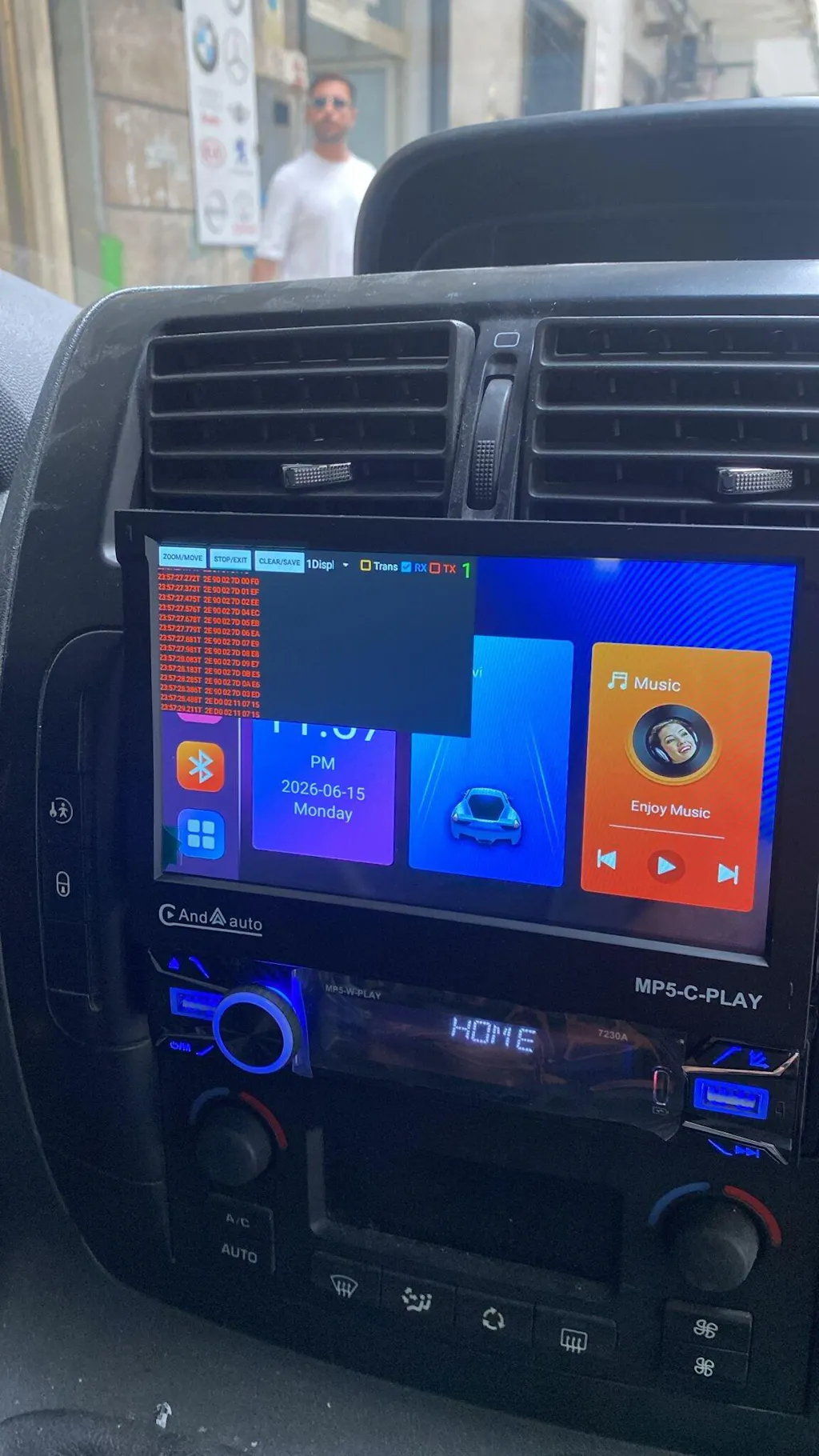 Autoradio Universale Motorizzato (Android) 1Din 7"Pollici, Bluetooth, CarPlay, Android Auto, 2/32GB Ram