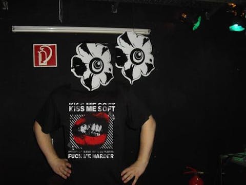 "KISS ME SOFT - FUCK ME HARDER" statement shirt