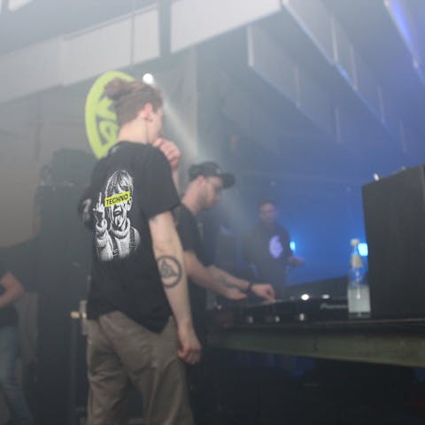 "Techno" oversized statement shirt - double print