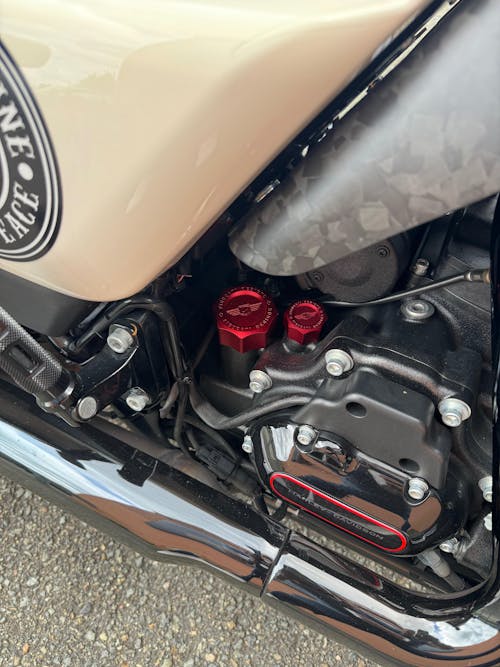 Performance Magnetic Transmission Dipstick for Harley-Davidson M8 (2017-2025) - Curved Red