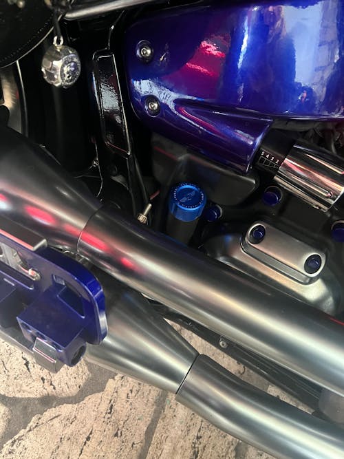 Performance Magnetic Dipstick for Harley-Davidson M8 Softail (2018-2025) - Knurled Blue