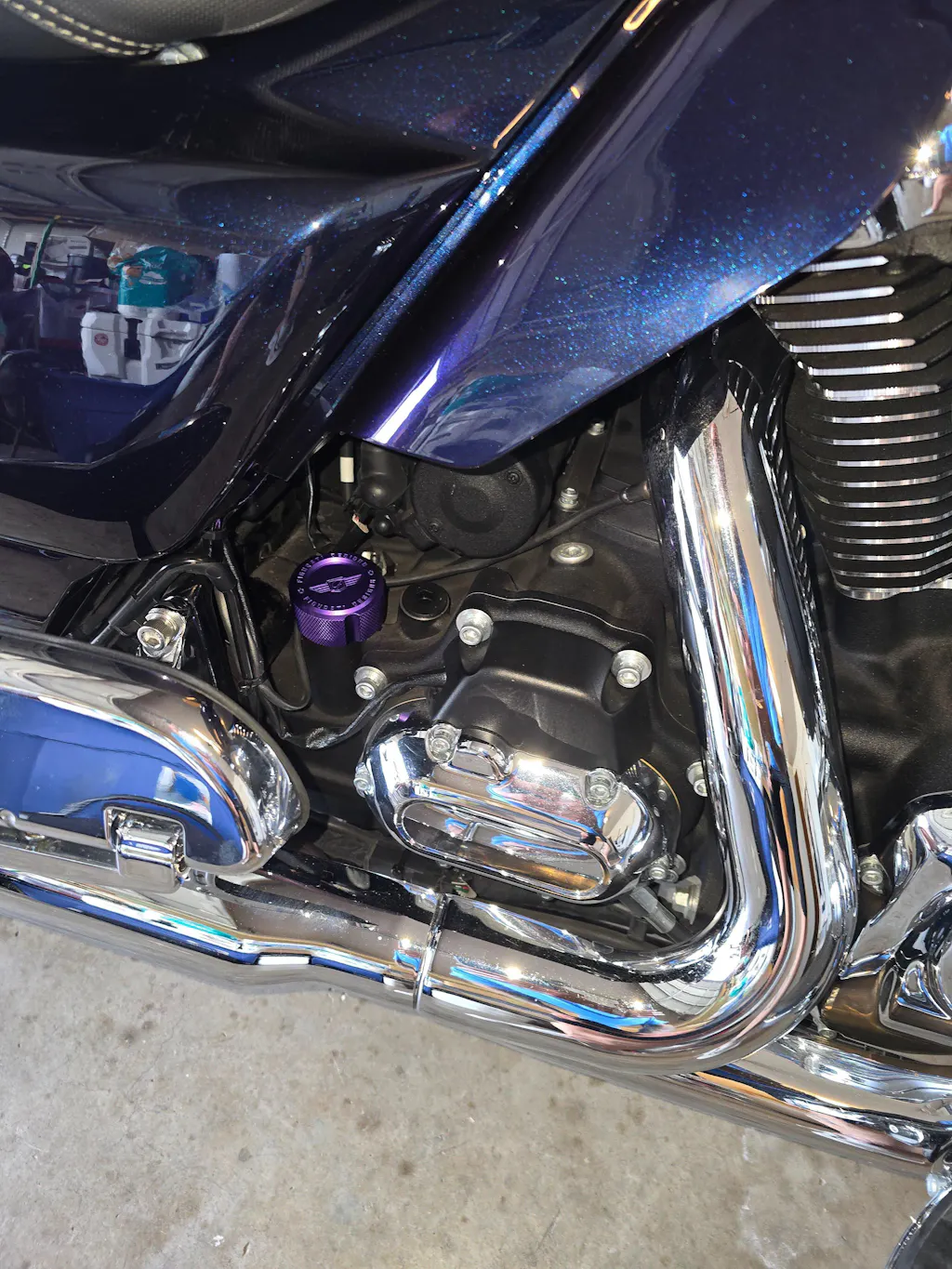 Performance Dipstick for Harley-Davidson Touring M8 (2017-2026) - Knurled Purple