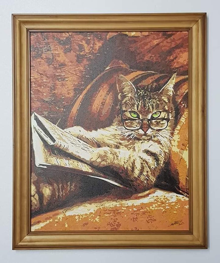Peinture Par Numeros Chat Connaisseur Figured Art Peinture Par Numeros Chat Connaisseur Figured Art