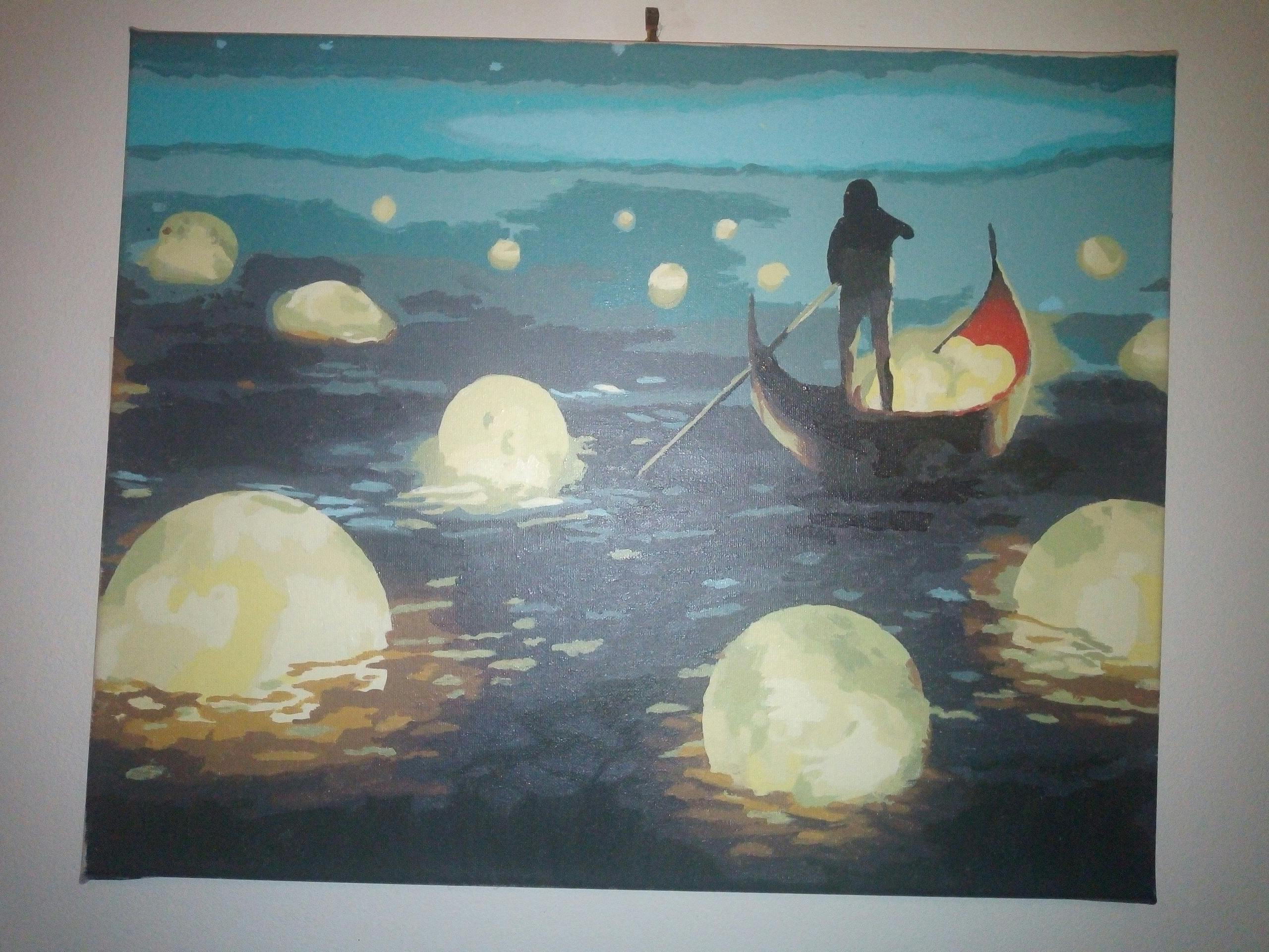 1 avis sur Peinture par numéro Figured'Art Lumières sur le lac 40x50 cm -  Peinture enfant