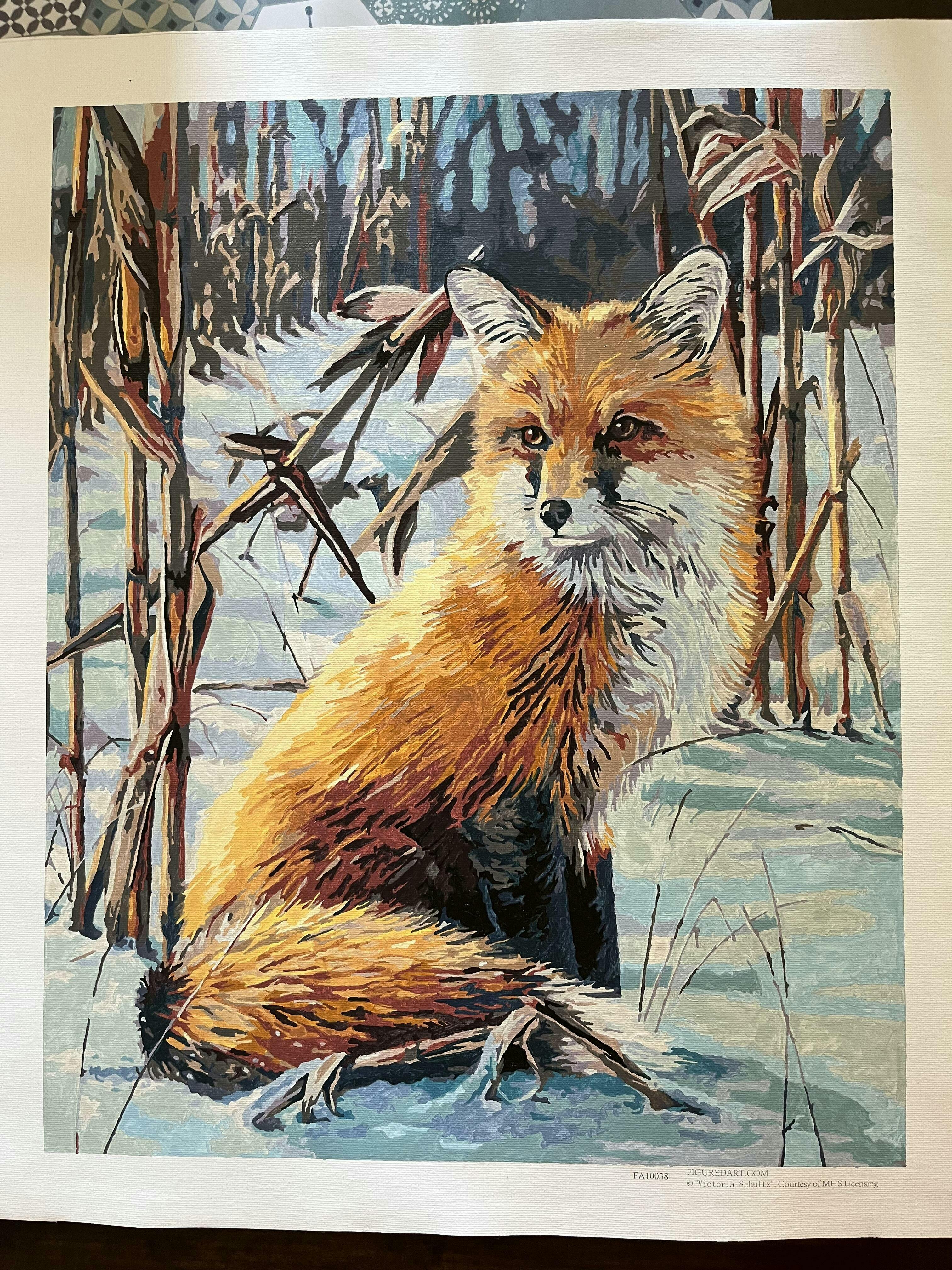 Painting By Numbers Winter Fox Animal Design Portrait House Wall