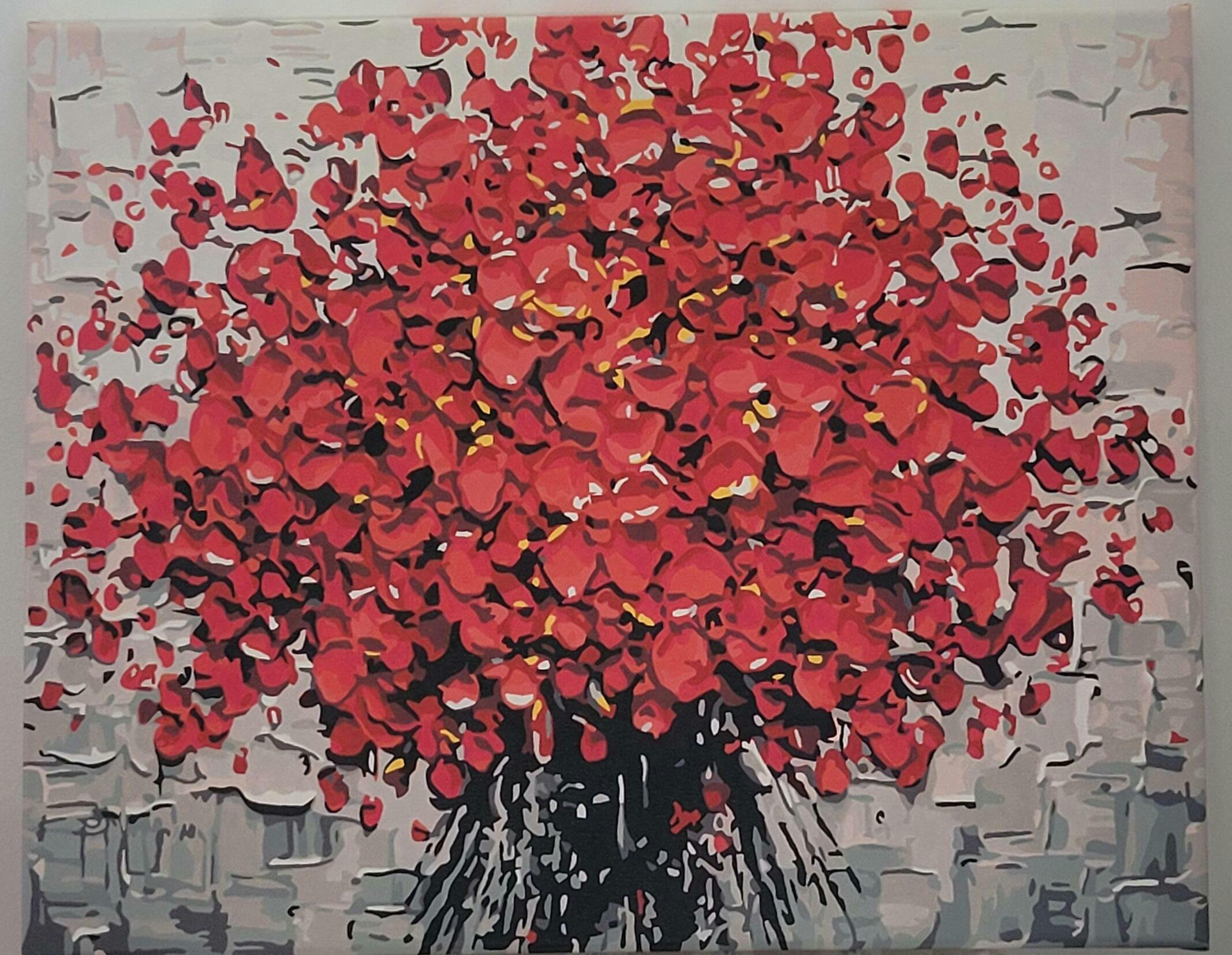 Paint by numbers - Abstract Red Flowers – Figured'Art