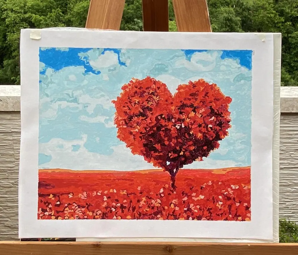 Quadro su tela Cuore autunnale - albero rosa, foresta - Boschi e foreste