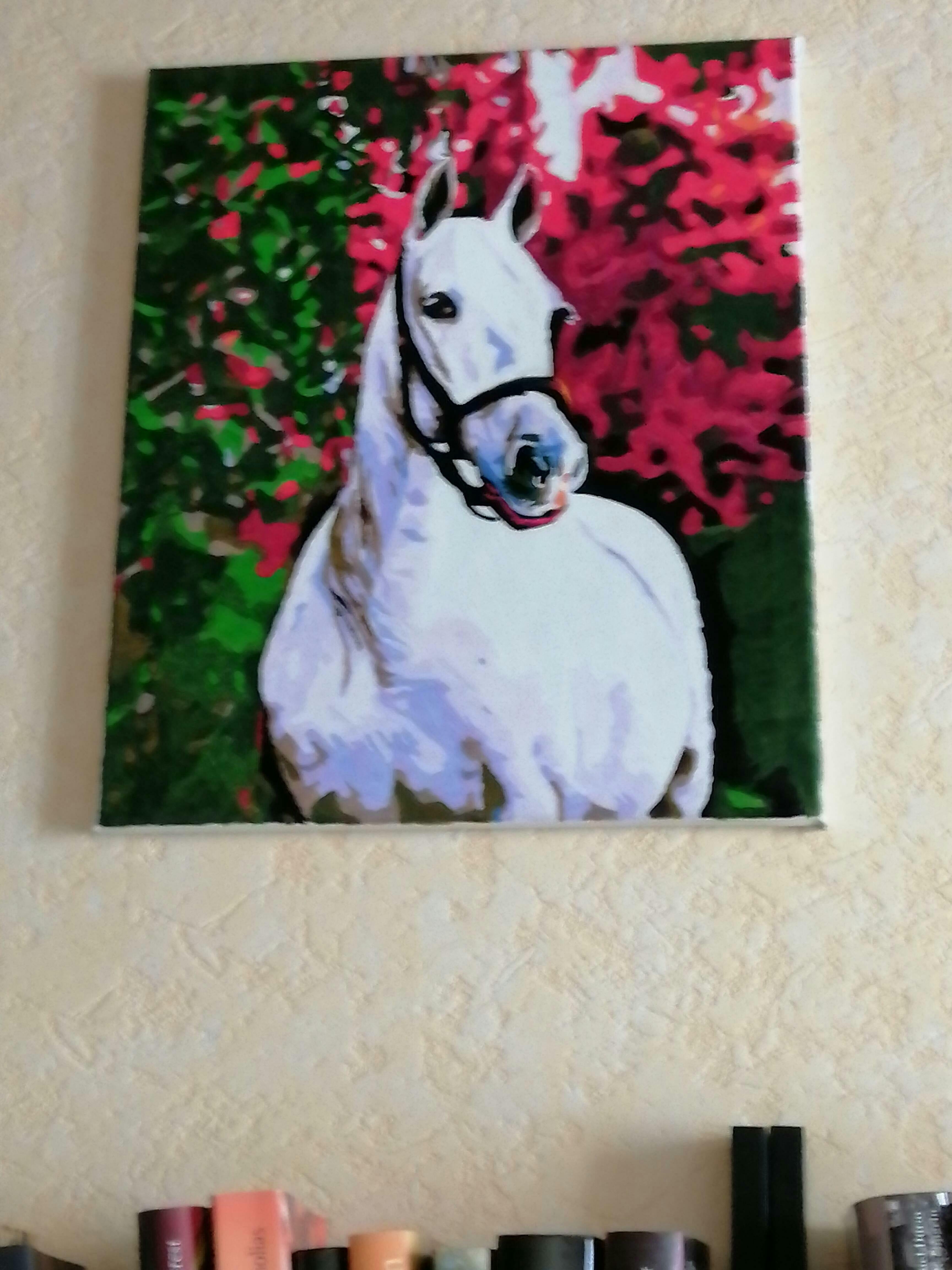 Diamond Painting - Horse and colorful background – Figured'Art