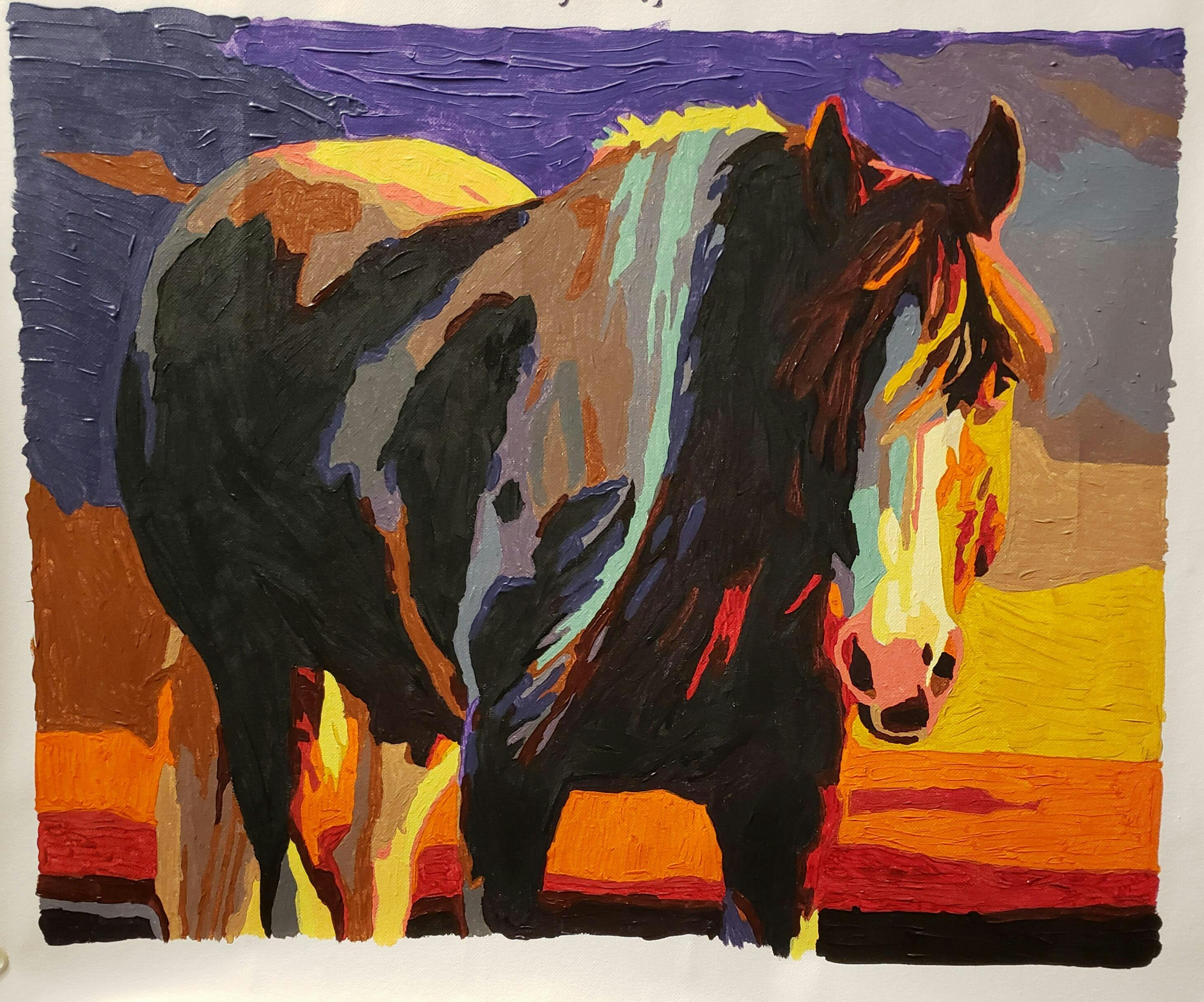 Diamond Painting - Horse and colorful background – Figured'Art