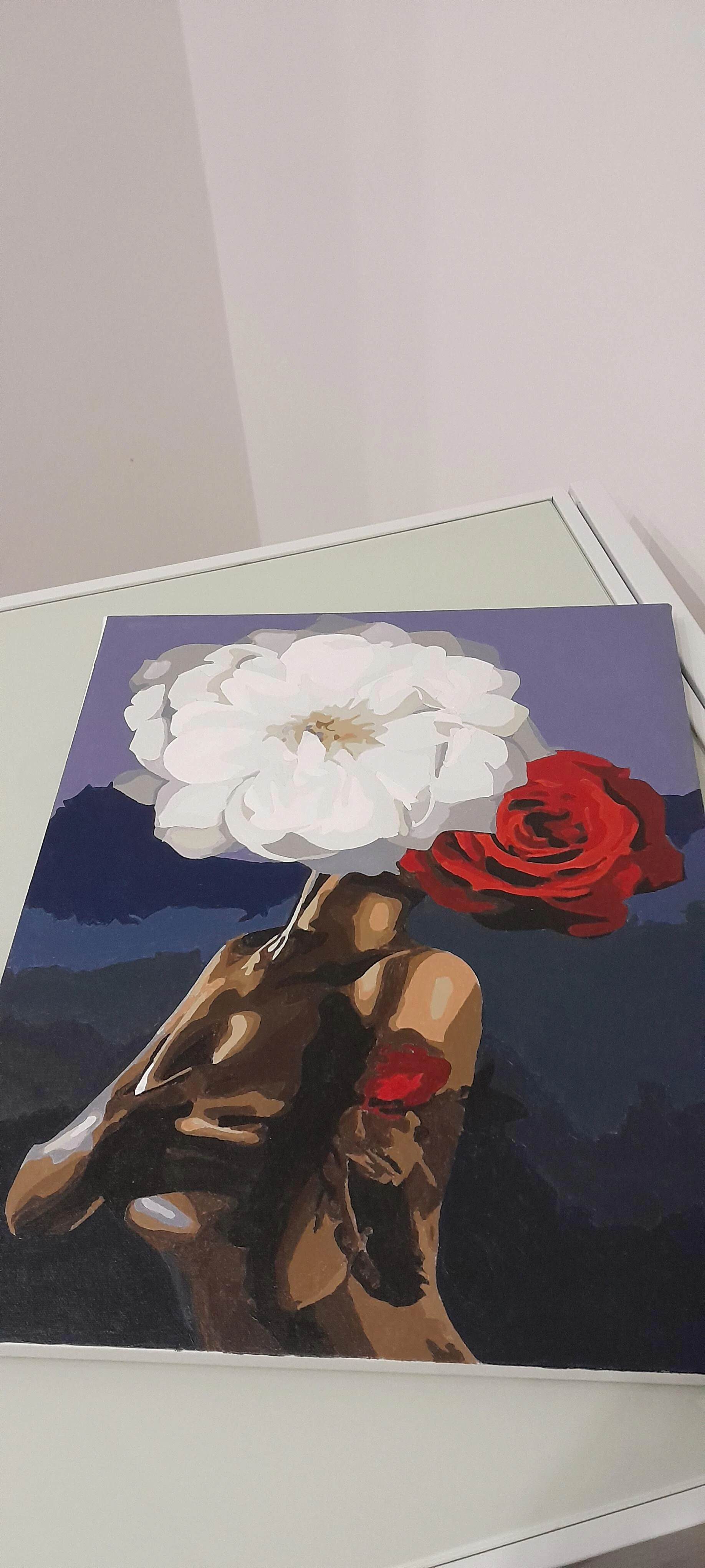 Murando Quadro Da Dipingere Con I Numeri, Adulti, Donna Con Bouquet Di Fiori, 40x50 Cm, Kit Paint By Numbers Completo