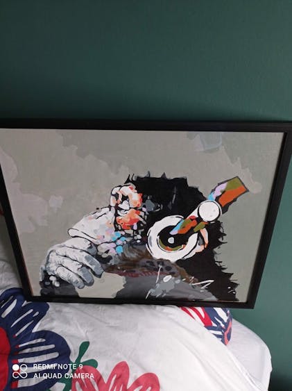 絶妙なデザイン Paint by numbers - Monkey wearing headphones – Figured'Art アート・デザイン・音楽