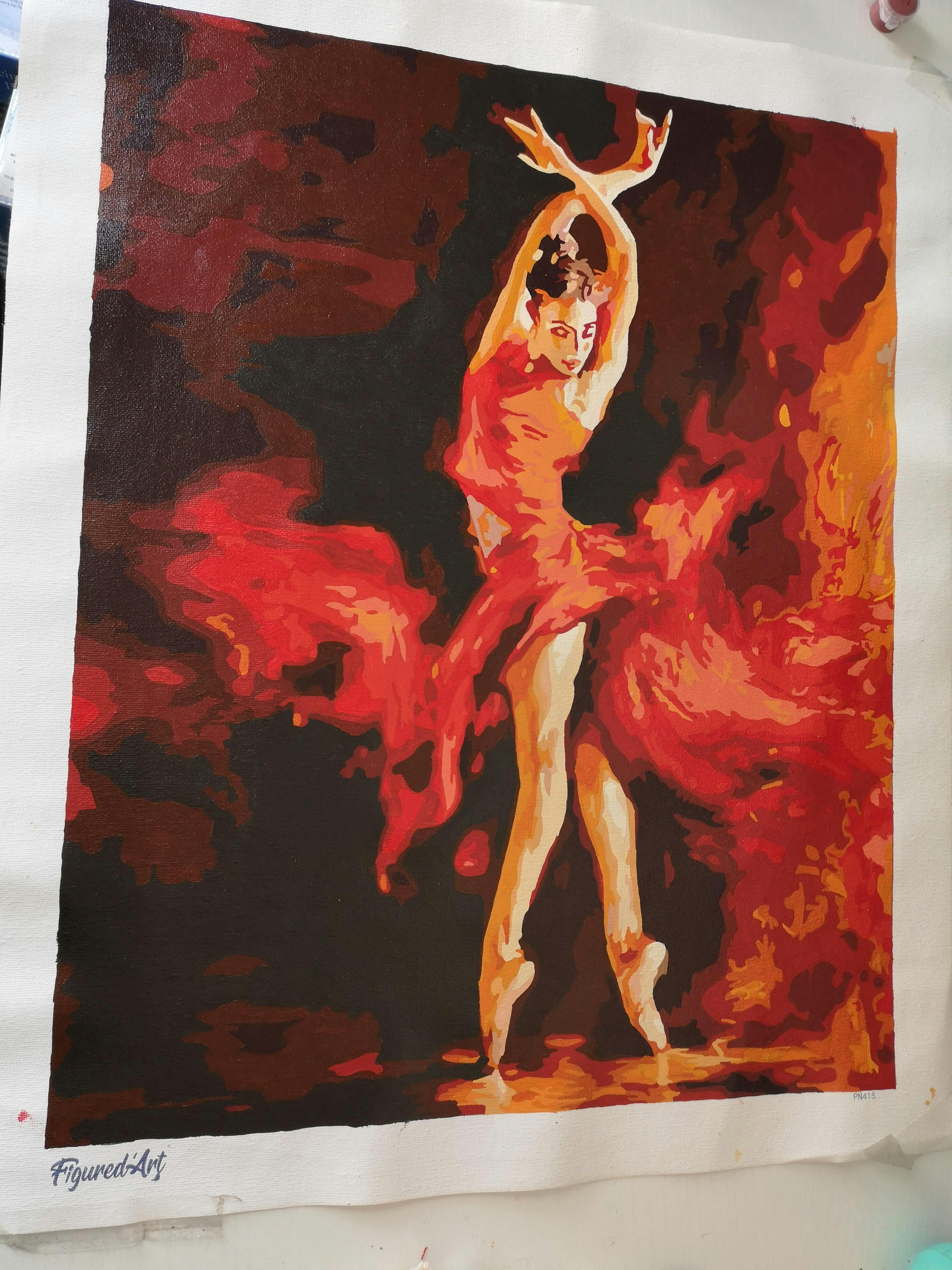 Paint by numbers - Magical Red Dancer – Figured'Art
