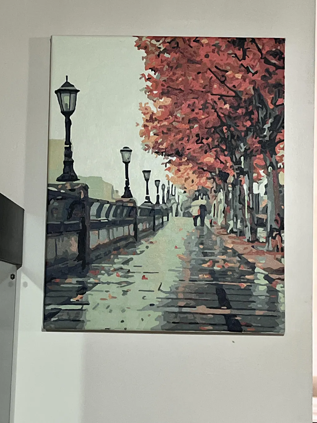 Artnapi Dipingi Con I Numeri: Kit Tela 40x50 Cm Con Cornice – Ponte Nel Parco Autunno – Antistress Fai Da Te - 2