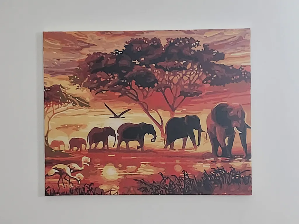 Ccfqiangtie Kit per pittura a mosaico con i numeri, per bambini, motivo: elefante, fai da te, per adulti e bambini, 40 x 50 cm