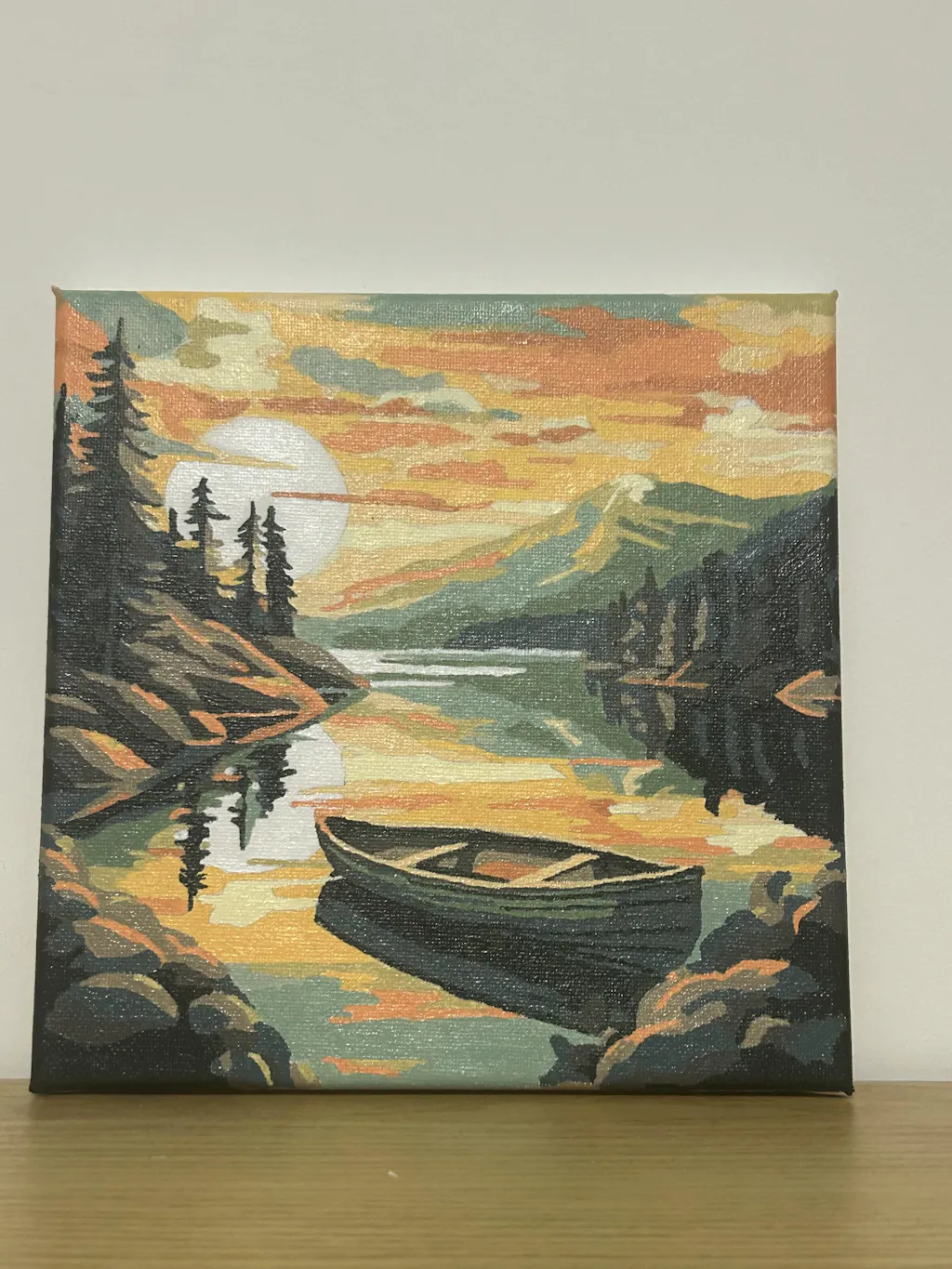 Kit Peinture Par Numéros DIMENSIONS Canoë Au Bord Du Lac, 14x20 Pouces, Neuf