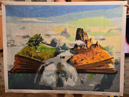 Kit Dipingere Con Numeri Van Gogh Cafe - Tela 40x50cm Con Color Acrilici E 3 Pennelli - Per Adulti E Bambini - Foto 6