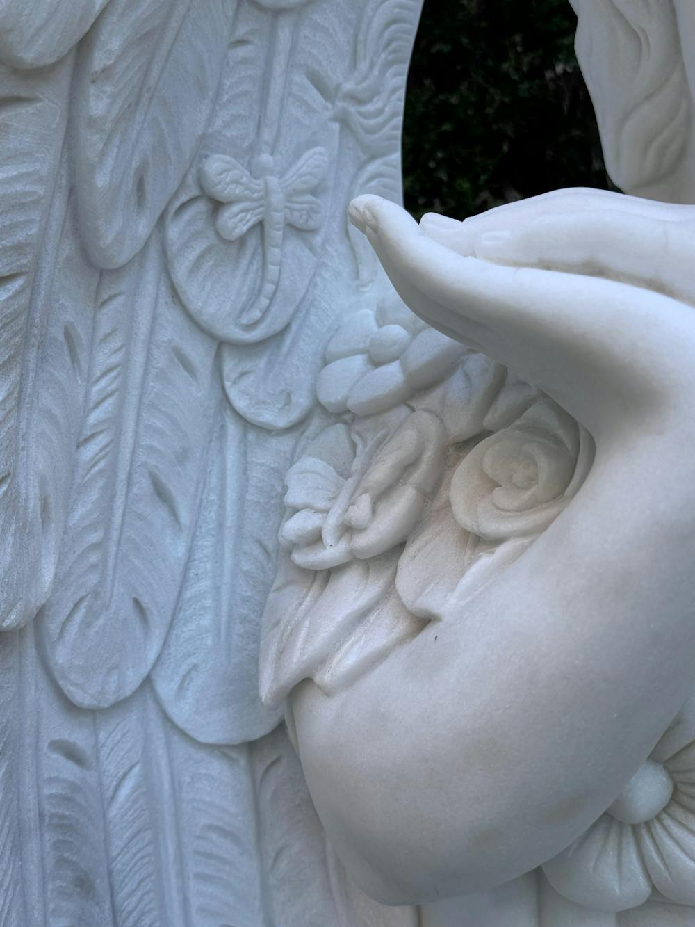 FINEST Pray White Marble Angel Statue FM-021