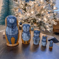 Nesting dolls for kids beige matryoshka bear