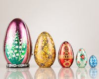 Russian nesting eggs multicolored "Faberge"