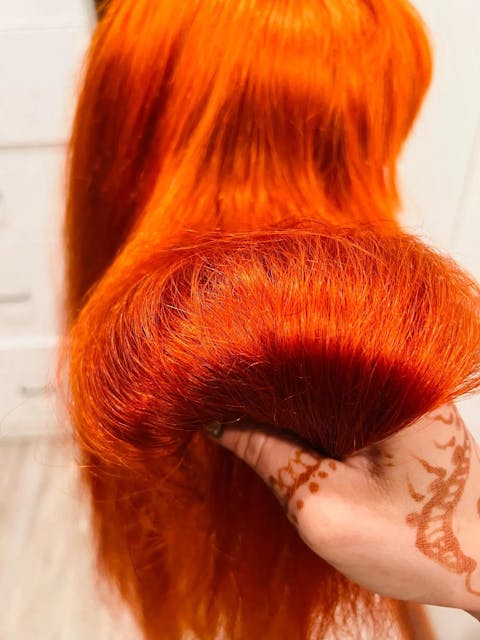 Firieya Ginger Orange Color Pre Plucked 13x4 Lace Front Wigs Straight Human Hair Wigs With Natural Hairline Wigs