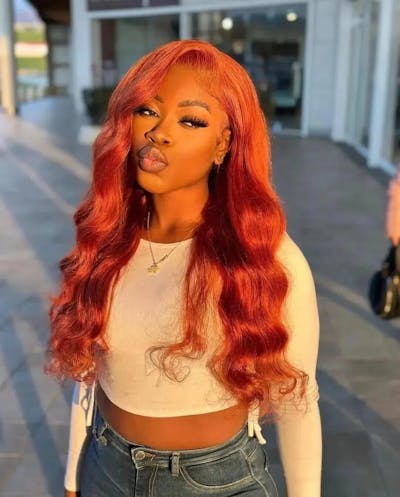 Firieya Ginger Orange Body Wave Human Hair Wigs HD 13x4/13x6 Lace Frontal Human Hair Wig