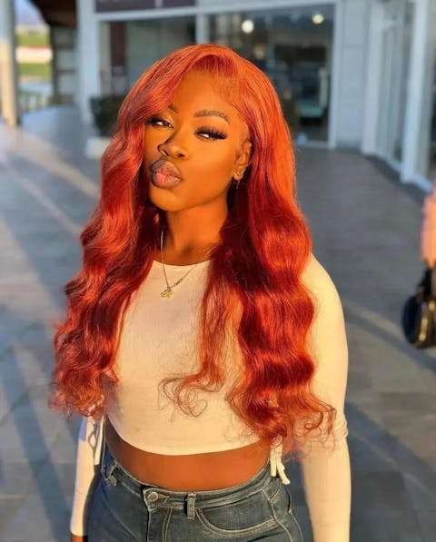 Firieya Ginger Orange Body Wave Human Hair Wigs HD 13x4/13x6 Lace Frontal Human Hair Wig