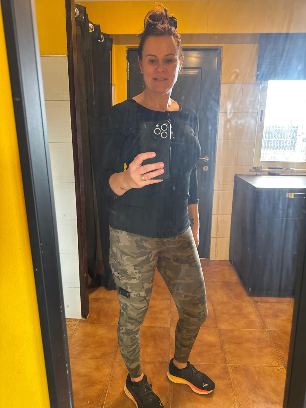 Cargo Leggings with Pockets Red