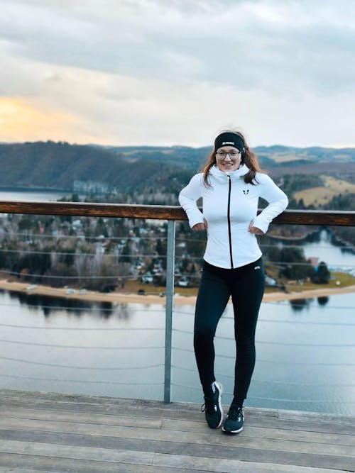 Stand Collar Fitness Moto Jacket - White