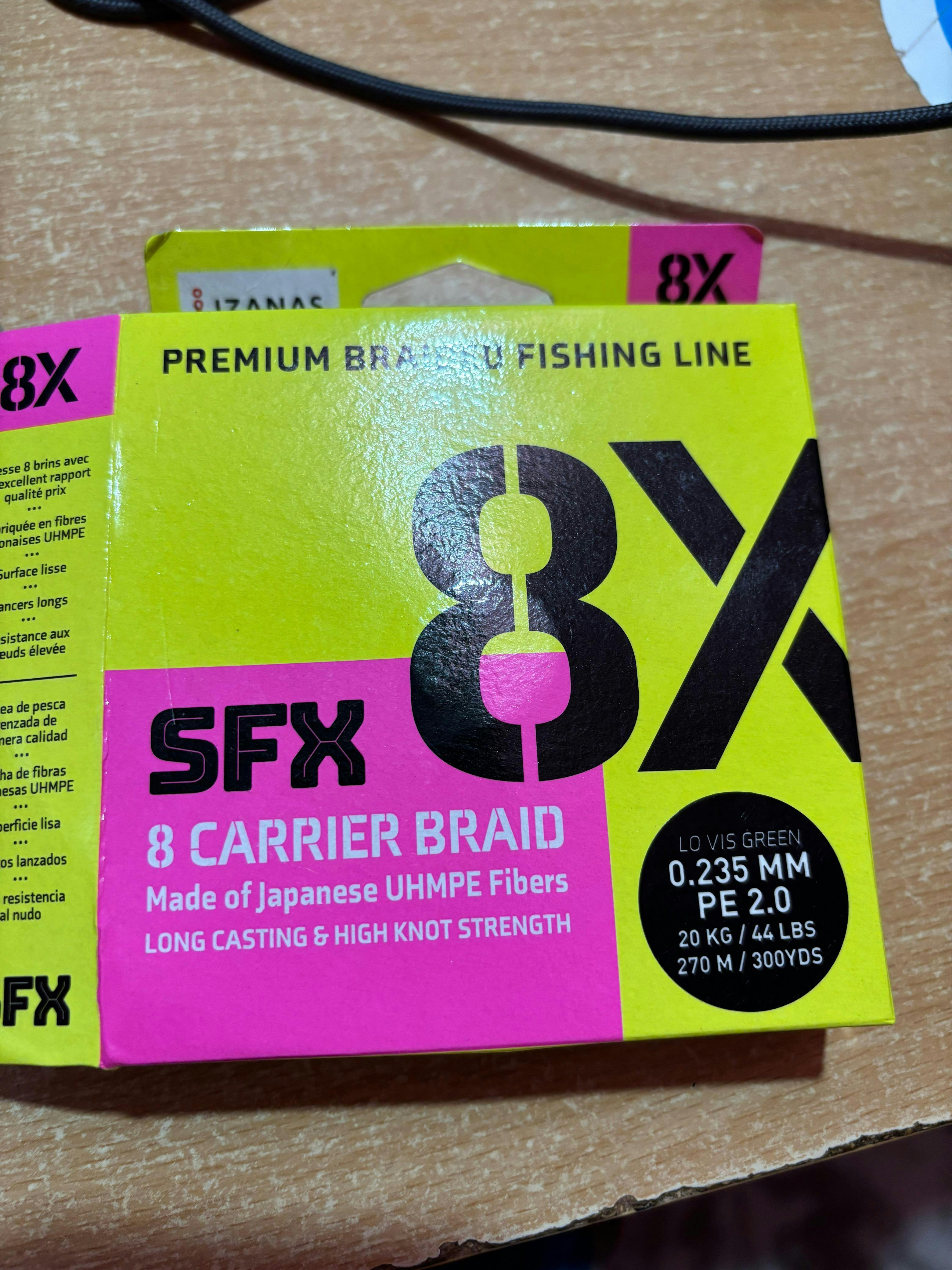 Sufix SFX8 Carrier Braided Line | 100Mt / 110Yd | Low-Vis Green