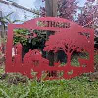 Farming Metal Sign (Oak Barn)