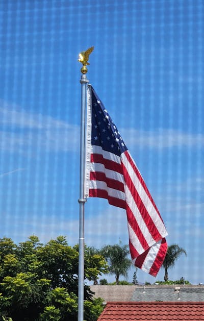 Industrial Grade Flagpole Swivels & Rings with Sealed Bearings & Stainless Clips