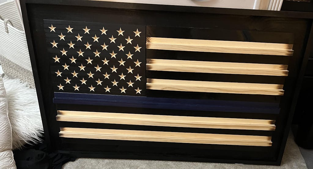 Thin Blue Line Challenge Coin Holder Flag