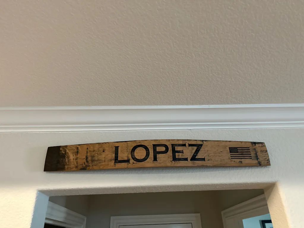 Custom Bourbon Barrel Stave Sign - Personalized Bar Decor