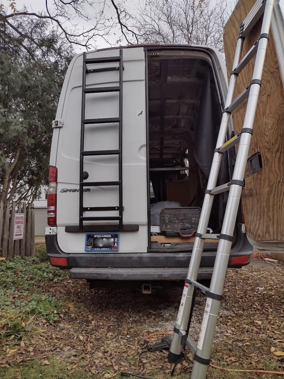 Sprinter Van Rear Ladder - Flatline Van Co.