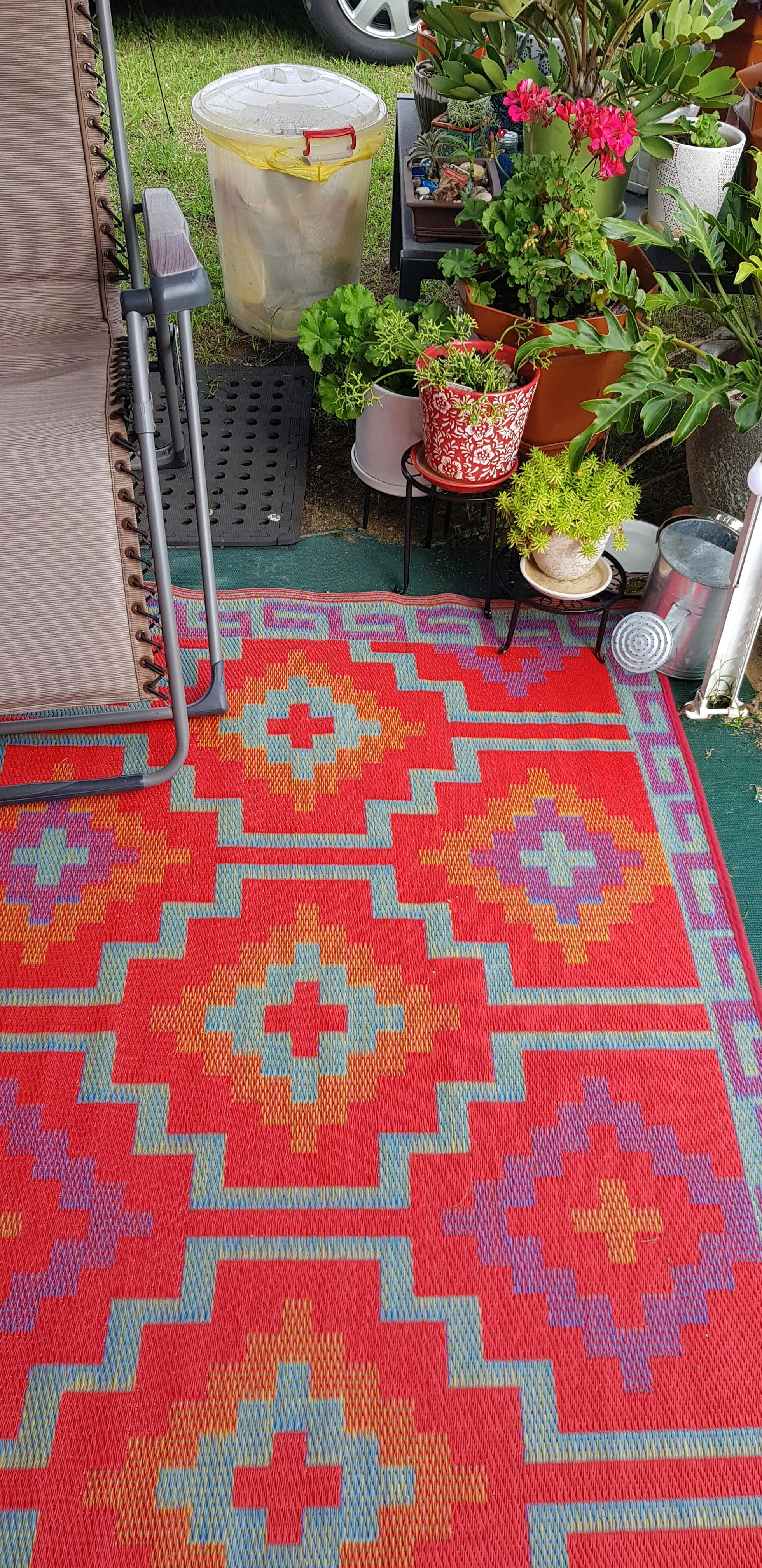 Outdoor Rug Recycled Plastic Lhasa Orange and Violet Floorsome
