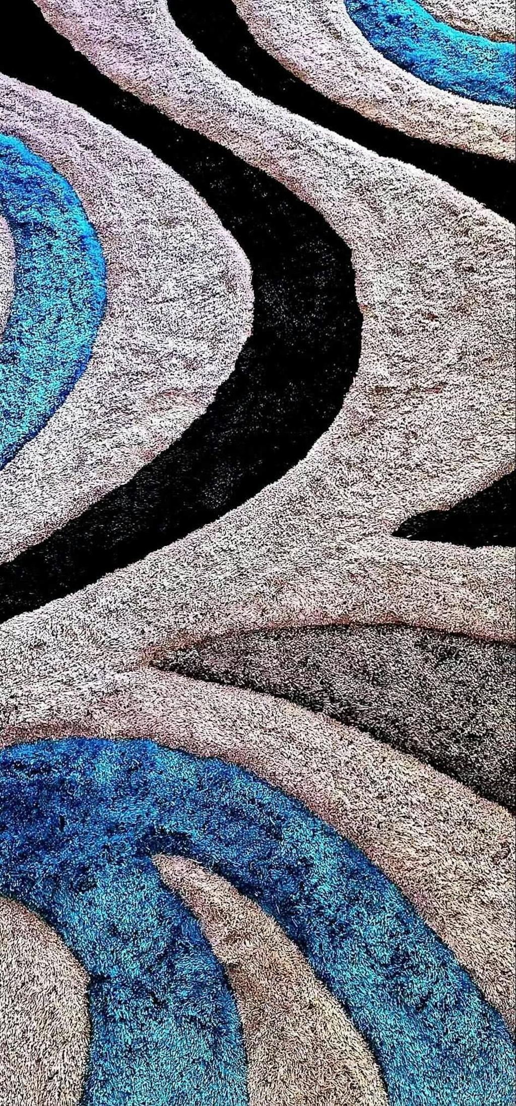 Florida Black Grey Turquoise 883 Rug