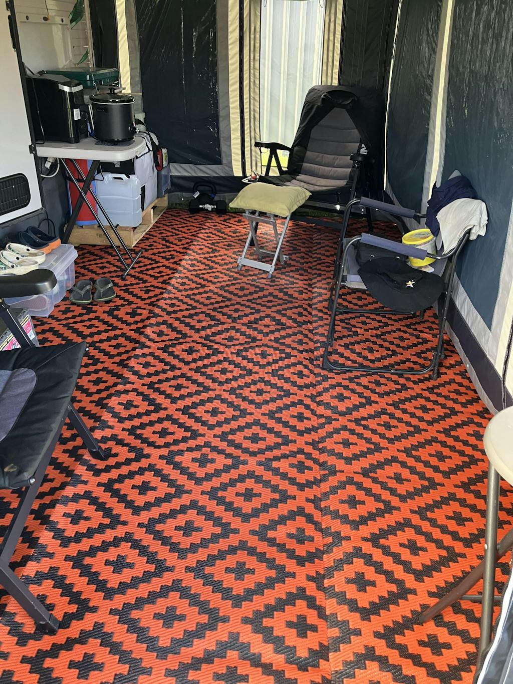 DIAMOND Recycled Plastic Mat, Outback Orange & Black 2.4x4m